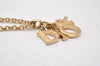 Authentic Christian Dior Gold Tone Chain Pendant Necklace CD 3238I