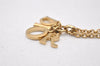 Authentic Christian Dior Gold Tone Chain Pendant Necklace CD 3238I