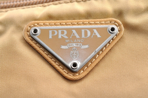 Authentic PRADA VELA Nylon Tessuto Leather Tote Hand Bag B6672 Beige 3240I