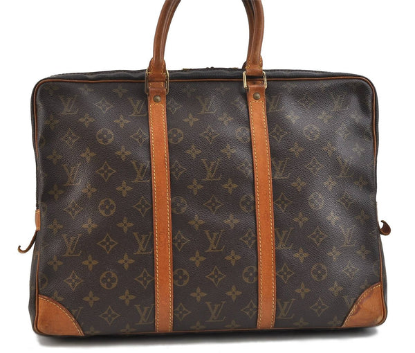 Auth Louis Vuitton Monogram Porte Documents Voyage Briefcase M53361 LV 3241D