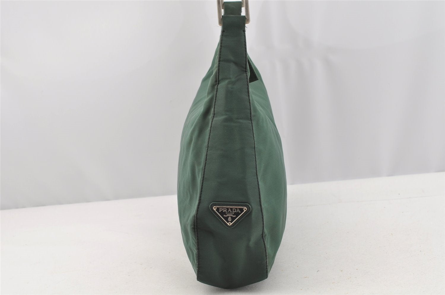 Authentic PRADA Nylon Tessuto Plastic Shoulder Hand Bag Purse Green 3242I