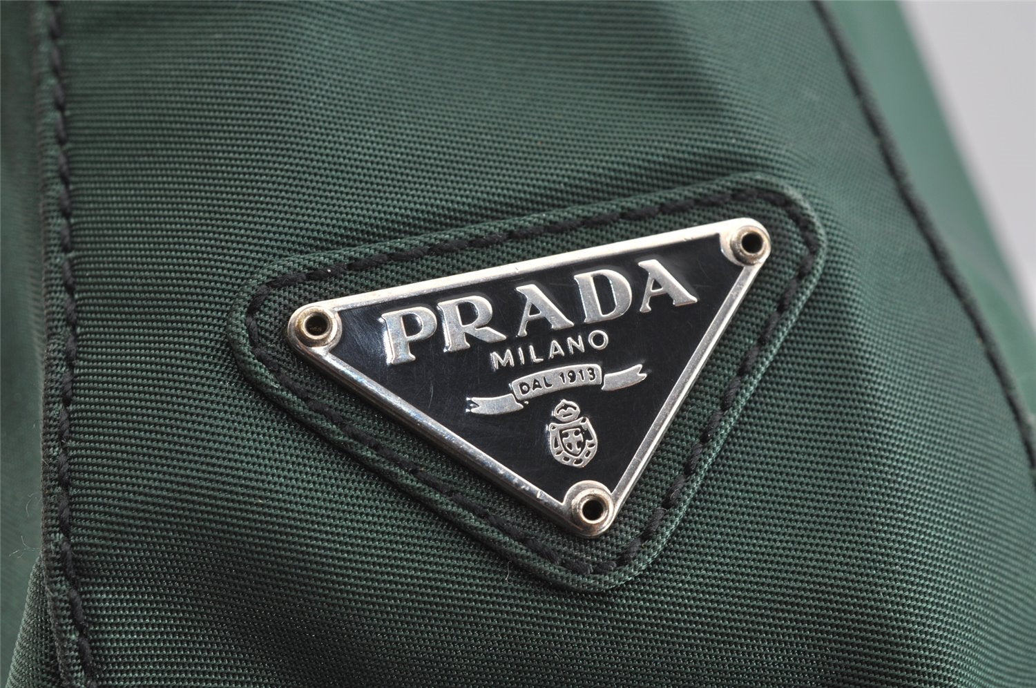 Authentic PRADA Nylon Tessuto Plastic Shoulder Hand Bag Purse Green 3242I