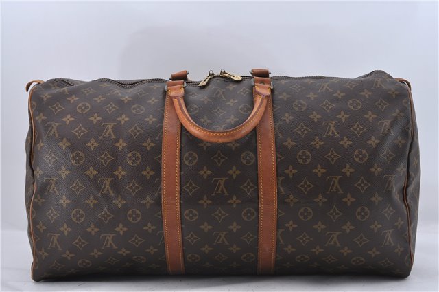 Authentic Louis Vuitton Monogram Keepall 55 Boston Bag M41424 LV 3243D