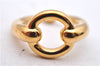 Authentic HERMES Scarf Ring Moris Circle Design Gold 3245D