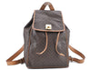 Authentic CELINE Macadam Blason Pattern Backpack PVC Leather Brown Beige 3246B