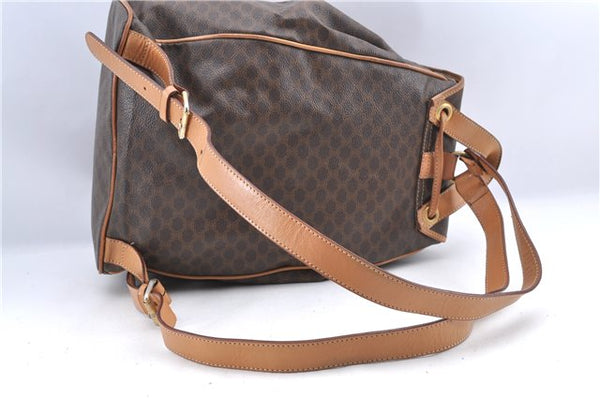 Authentic CELINE Macadam Blason Pattern Backpack PVC Leather Brown Beige 3246B