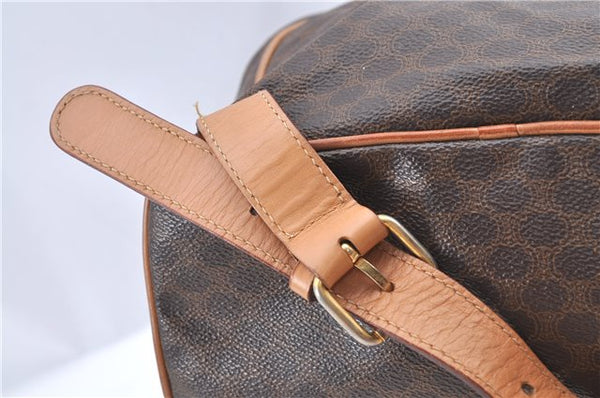 Authentic CELINE Macadam Blason Pattern Backpack PVC Leather Brown Beige 3246B
