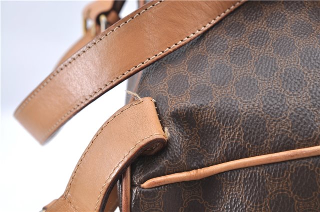 Authentic CELINE Macadam Blason Pattern Backpack PVC Leather Brown Beige 3246B