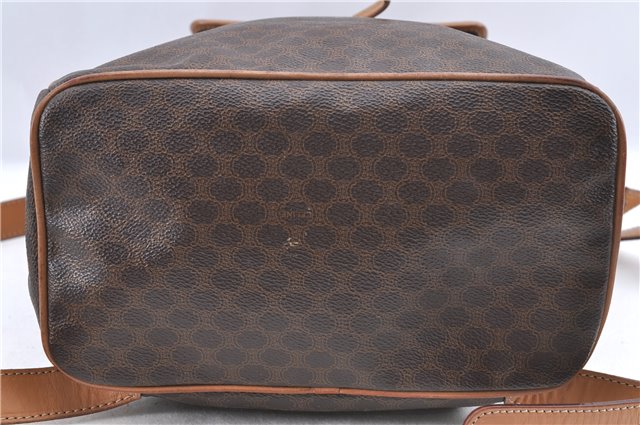 Authentic CELINE Macadam Blason Pattern Backpack PVC Leather Brown Beige 3246B