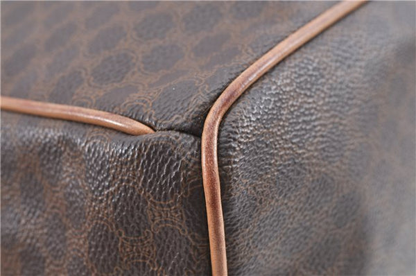 Authentic CELINE Macadam Blason Pattern Backpack PVC Leather Brown Beige 3246B