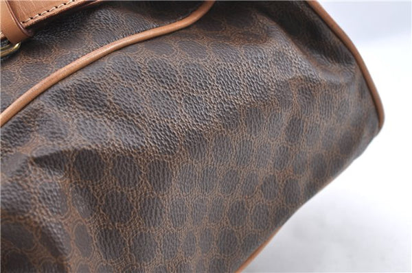 Authentic CELINE Macadam Blason Pattern Backpack PVC Leather Brown Beige 3246B