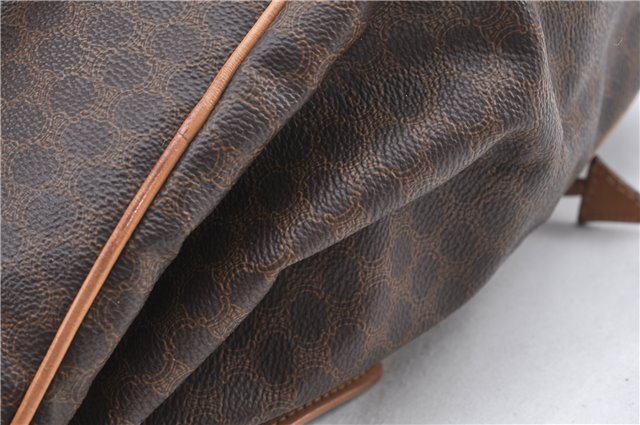 Authentic CELINE Macadam Blason Pattern Backpack PVC Leather Brown Beige 3246B