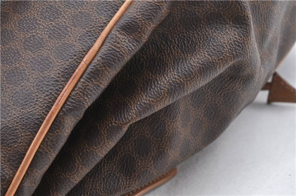 Authentic CELINE Macadam Blason Pattern Backpack PVC Leather Brown Beige 3246B