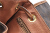Authentic CELINE Macadam Blason Pattern Backpack PVC Leather Brown Beige 3246B