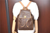 Authentic CELINE Macadam Blason Pattern Backpack PVC Leather Brown Beige 3246B