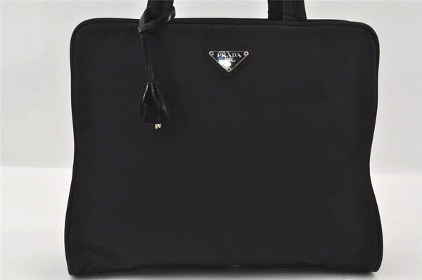 Authentic PRADA Vintage Nylon Tessuto Leather Shoulder Hand Bag Black 3246I