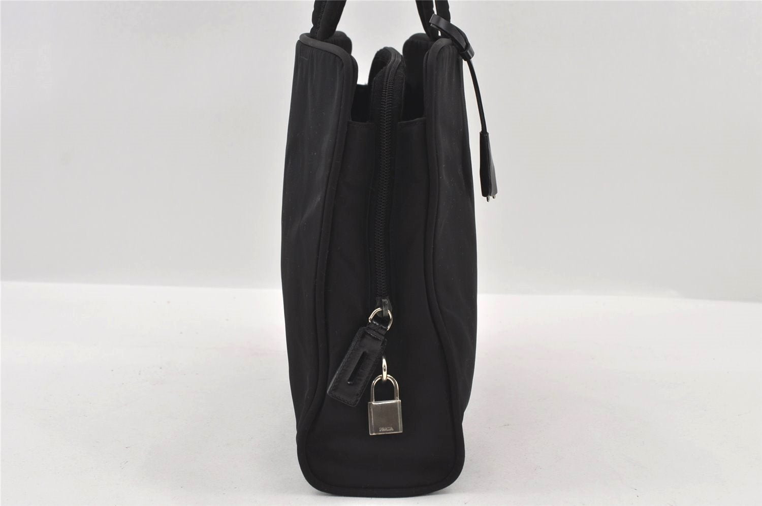 Authentic PRADA Vintage Nylon Tessuto Leather Shoulder Hand Bag Black 3246I