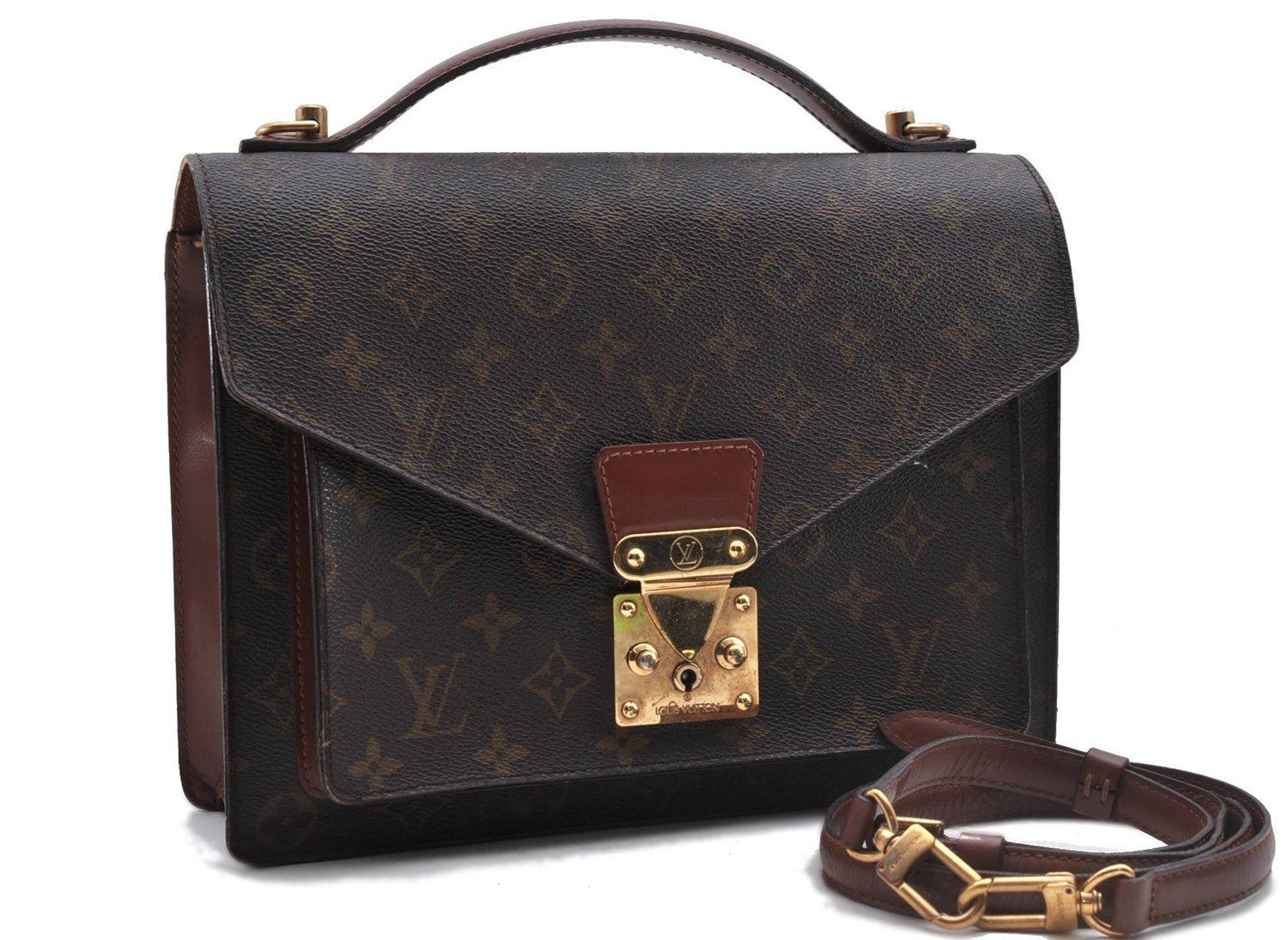 Authentic Louis Vuitton Monogram Monceau 2Way Shoulder Hand Bag M51185 LV 3249D