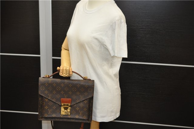 Authentic Louis Vuitton Monogram Monceau 2Way Shoulder Hand Bag M51185 LV 3249D