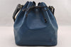 Authentic Louis Vuitton Epi Petit Noe Bi-color Blue x Black Drawstring Bag 3249I