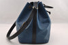 Authentic Louis Vuitton Epi Petit Noe Bi-color Blue x Black Drawstring Bag 3249I