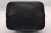 Authentic Louis Vuitton Epi Petit Noe Bi-color Blue x Black Drawstring Bag 3249I