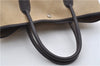 Authentic HERMES Garden Party PM Tote Hand Bag PVC Leather Ivory Brown 3250E