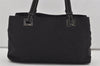 Authentic PRADA TESSUTO ACCIAIO Nylon Leather Hand Bag BR1166 Black 3250I