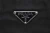 Authentic PRADA TESSUTO ACCIAIO Nylon Leather Hand Bag BR1166 Black 3250I