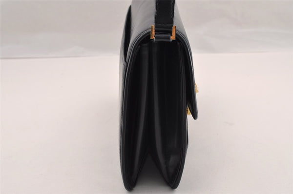 Authentic GUCCI Vintage Shoulder Bag Purse Leather Navy Blue 3253I