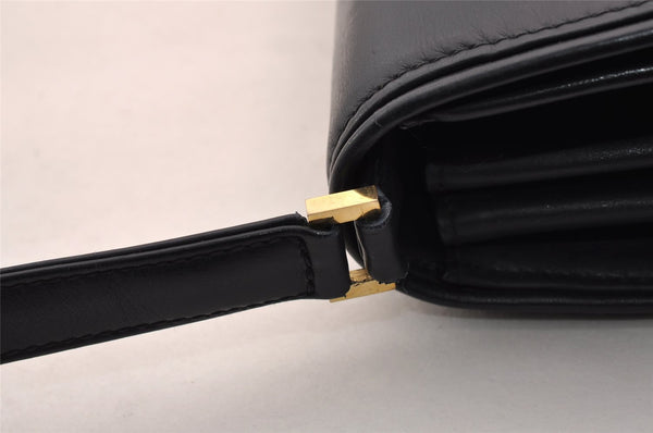 Authentic GUCCI Vintage Shoulder Bag Purse Leather Navy Blue 3253I