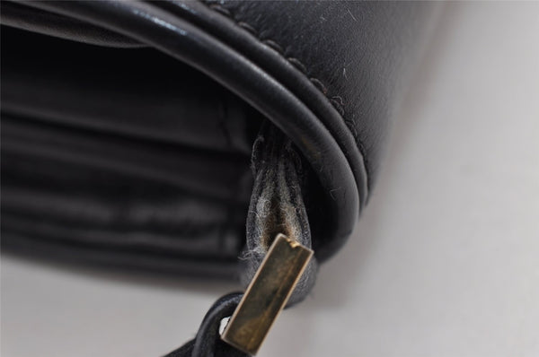 Authentic GUCCI Vintage Shoulder Bag Purse Leather Navy Blue 3253I