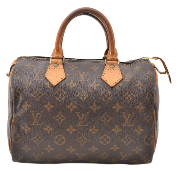 Authentic Louis Vuitton Monogram Speedy 25 Boston Hand Bag M41528 LV 3255F