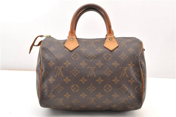 Authentic Louis Vuitton Monogram Speedy 25 Boston Hand Bag M41528 LV 3255F