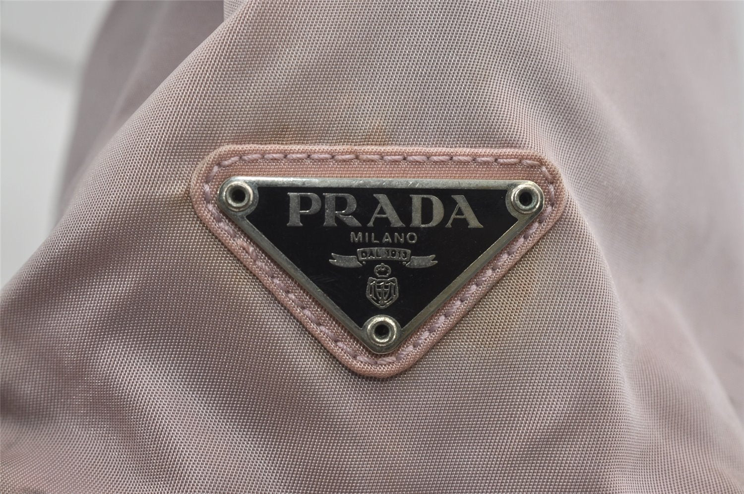 Authentic PRADA Vintage Nylon Tessuto Leather Shoulder Tote Bag Pink 3259I