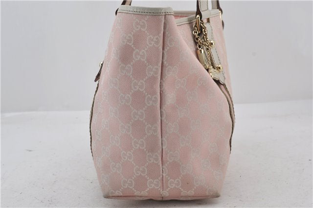 Authentic GUCCI Sherry Line Vintage Tote Bag GG Canvas Leather 137396 Pink 3260E