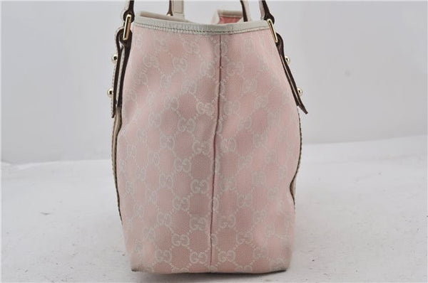 Authentic GUCCI Sherry Line Vintage Tote Bag GG Canvas Leather 137396 Pink 3260E