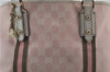 Authentic GUCCI Sherry Line Vintage Tote Bag GG Canvas Leather 137396 Pink 3260E