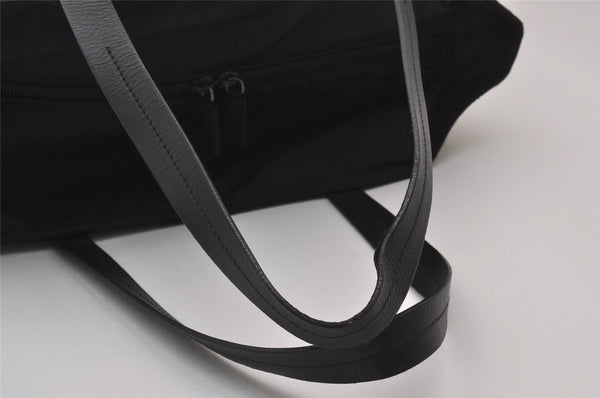 Authentic PRADA VELA SPORT Nylon Tessuto Leather Tote Bag BR0407 Black 3260I