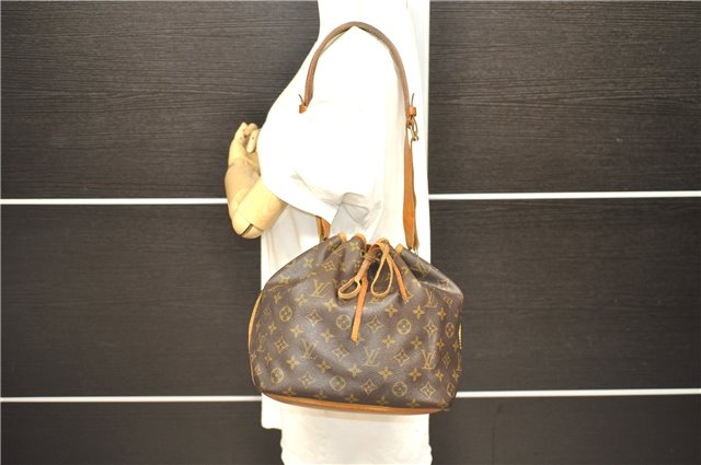 Authentic Louis Vuitton Monogram Petit Noe Shoulder Bag M42226 LV 3261D