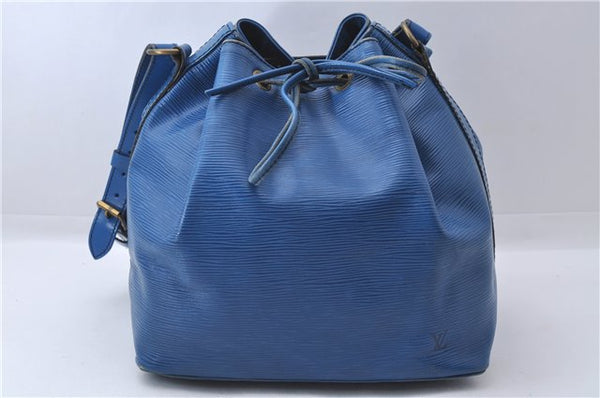 Authentic Louis Vuitton Epi Petit Noe Blue Shoulder Bag M44105 LV 3262D