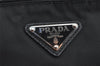 Authentic PRADA Tessuto Saffiano Nylon Leather Pouch Purse 2N0029 Black 3263I