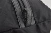 Authentic PRADA Tessuto Saffiano Nylon Leather Pouch Purse 2N0029 Black 3263I