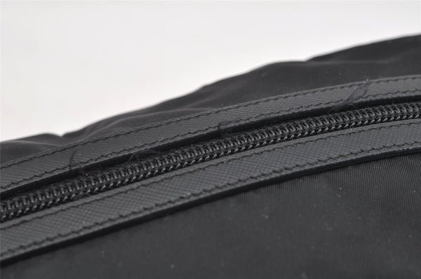 Authentic PRADA Tessuto Saffiano Nylon Leather Pouch Purse 2N0029 Black 3263I