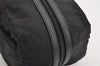 Authentic PRADA Tessuto Saffiano Nylon Leather Pouch Purse 2N0029 Black 3263I