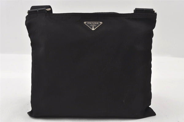 Authentic PRADA Nylon Tessuto Leather Shoulder Cross Body Bag Purse Black 3266I