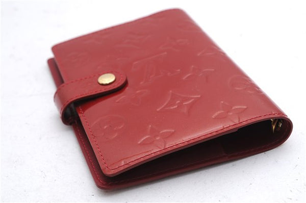 Authentic Louis Vuitton Vernis Agenda PM Notebook Cover Red R21016 LV 3271E