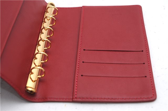 Authentic Louis Vuitton Vernis Agenda PM Notebook Cover Red R21016 LV 3271E