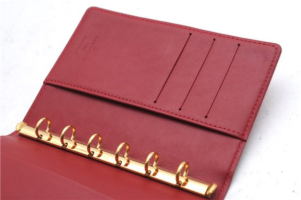 Authentic Louis Vuitton Vernis Agenda PM Notebook Cover Red R21016 LV 3271E