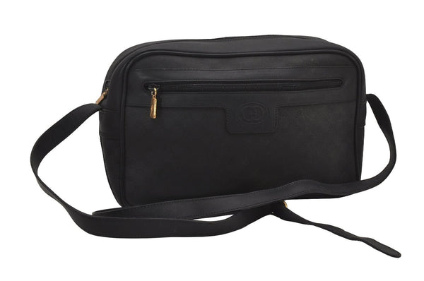 Authentic GUCCI Micro GG PVC Leather Shoulder Cross Body Bag Black Junk 3271I